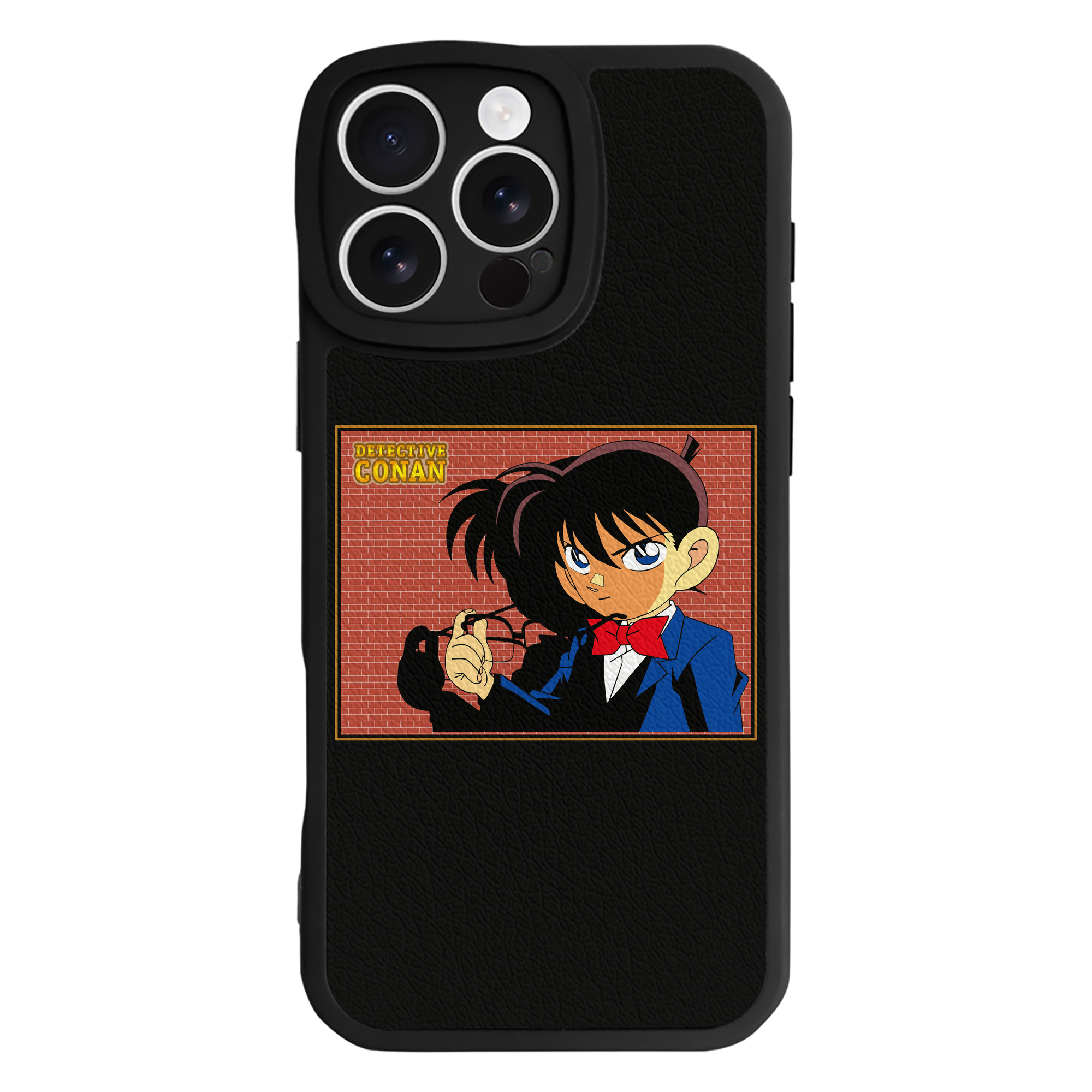 （画像用） 名探偵コナン 江戸川 コナン Detective Conan Conan Edogawa 【iPhone 16シリーズ対応】シリコンスマホケース（レザー調） 材質：シリコン
